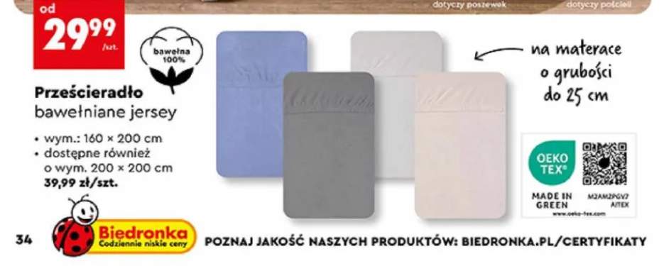 Prześcieradło bawełniane jersey Smukee 160x200 cm