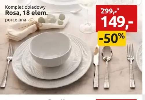 Komplet obiadowy Rosa 18-elementowy