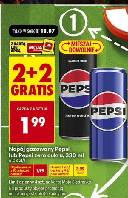 Napój gazowany Pepsi zero cukru +1 wariant