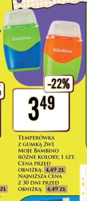 Temperówka z gumką 2w1 Moje Bambino