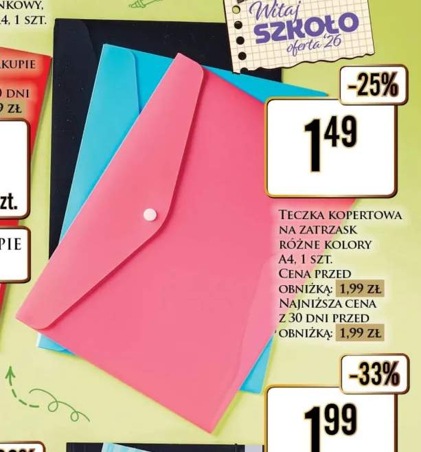 Teczka kopertowa na zatrzask A4