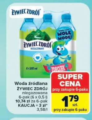Woda źródlana Żywiec Zdrój Zdrojek niegazowana 6-pak