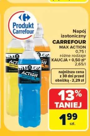Napój izotoniczny Carrefour Max Action wieloowocowy