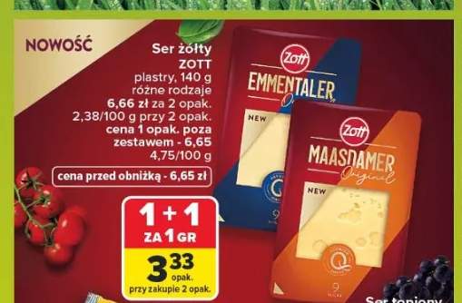 Ser żółty Zott Maasdamer plastry