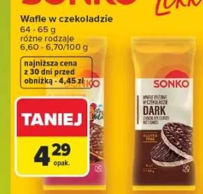 Wafle ryżowe w czekoladzie ciemnej Sonko +1 wariant