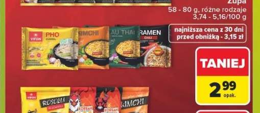 Zupa błyskawiczna Vifon Lau Thai +2 warianty
