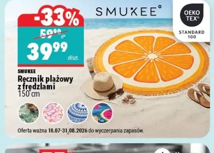Ręcznik plażowy z frędzlami Smukee