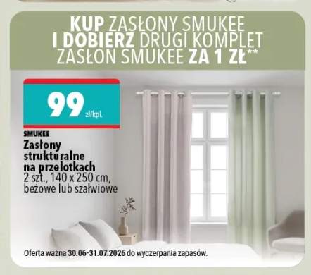 Zasłony strukturalne na przelotkach Smukee 2-pak 140x250 cm