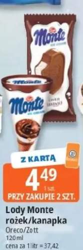 Lody Monte rożek +1 wariant