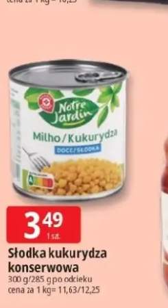 Kukurydza słodka konserwowa Notre Jardin