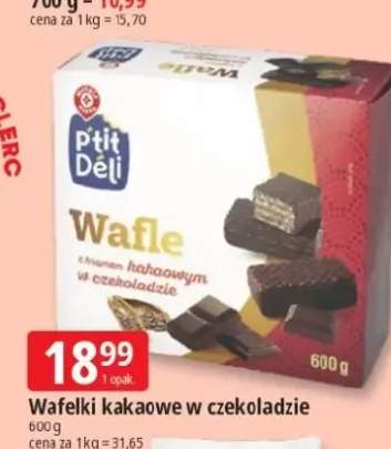Wafelki kakaowe w czekoladzie P'tit Déli