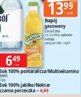 Sok Tymbark 100% pomarańcza +3 warianty