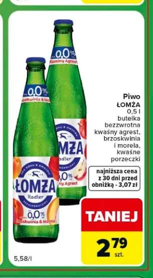Piwo bezalkoholowe Łomża Radler kwaśne porzeczki +2 warianty