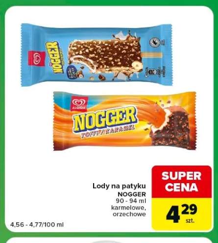 Lody na patyku Nogger orzechowe +1 wariant