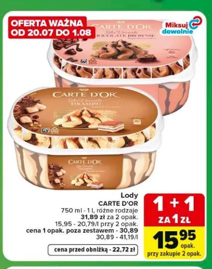Lody Carte D'Or Tiramisu +1 wariant