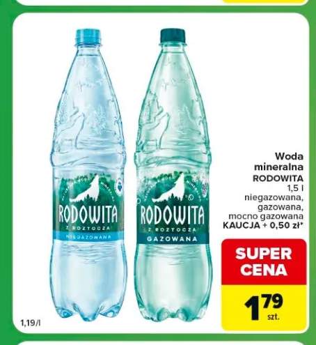 Woda mineralna Rodowita gazowana +2 warianty