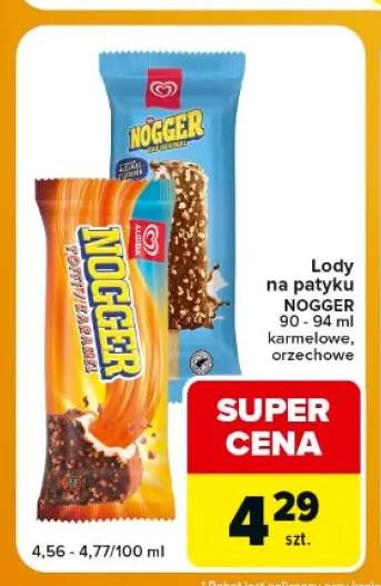 Lody na patyku Algida Nogger karmelowe