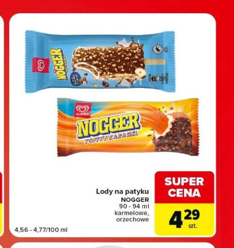 Lody na patyku Nogger orzechowe +1 wariant