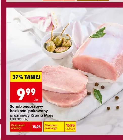 Schab wieprzowy bez kości pakowany próżniowo Kraina Mięs