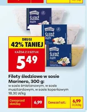 Filety śledziowe w sosie śmietanowym Marinero +2 warianty