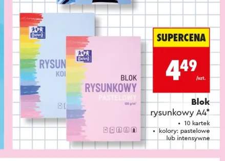 Blok rysunkowy A4 intensywny Oxford 10 kartek