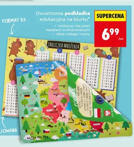 Dwustronna podkładka edukacyjna na biurko Henry