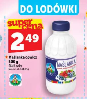 Maślanka o smaku jagody poziomki i borówki Łowicz