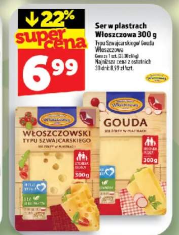 Ser w plastrach Włoszczowski typu szwajcarskiego Włoszczowa +1 wariant