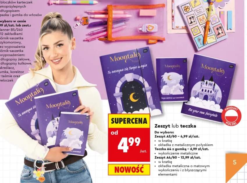 Zeszyt A5 60 kartek Moontale Kayet +2 warianty