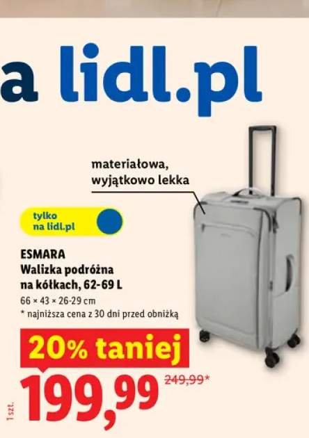 Walizka podróżna na kółkach Esmara 62-69 l