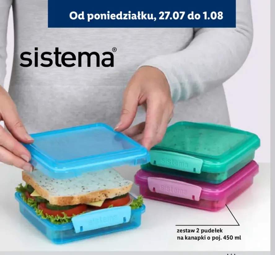 Zestaw 2 pudełek na kanapki Sistema