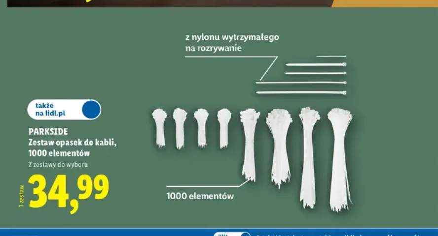 Zestaw opasek do kabli PARKSIDE 1000 elementów