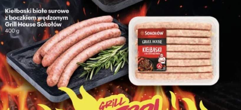Kiełbaski białe surowe z boczkiem wędzonym Grill House Sokołów