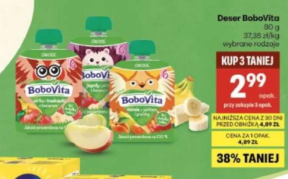 Deser BoboVita jabłko i truskawki z bananem +2 warianty