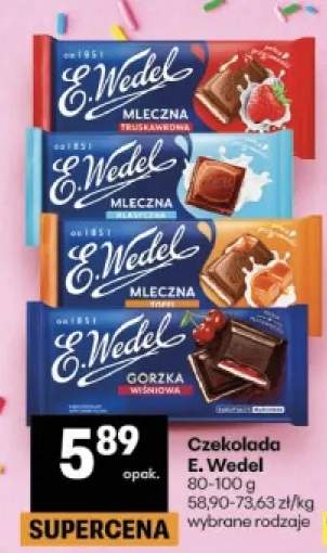 Czekolada mleczna truskawkowa E. Wedel +3 warianty