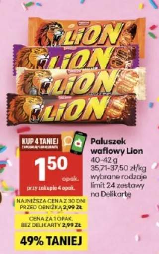 Paluszek waflowy Lion Standard +3 warianty