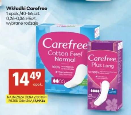 Wkładki higieniczne Carefree Plus Long