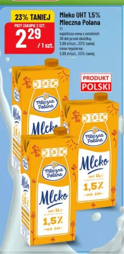 Mleko UHT 1,5% Mleczna Polana
