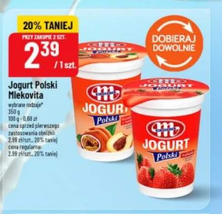 Jogurt Polski Mlekovita brzoskwiniowy z marakują +1 wariant