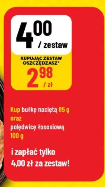 Zestaw bułka nacięta + polędwica łososiowa Pekpol