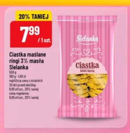 Ciastka maślane ringi 3% masła Sielanka