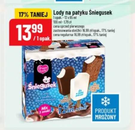 Lody na patyku Śniegusek Amore Gusto 12-pak 65 ml