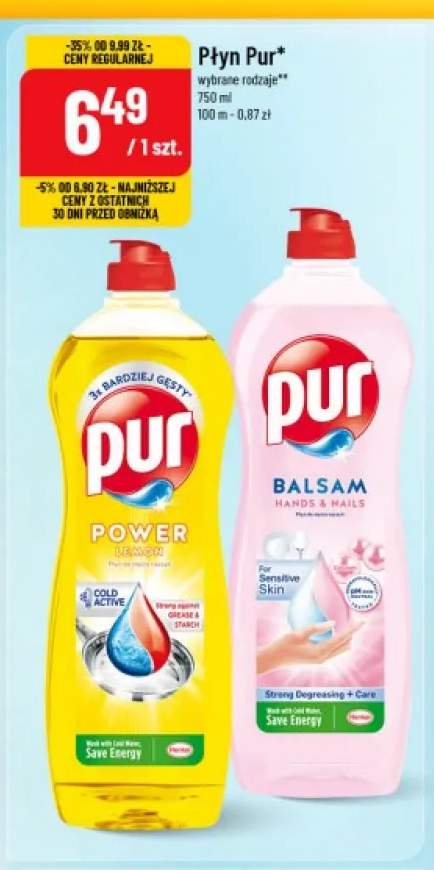 Płyn do mycia naczyń Pur Power Lemon +1 wariant