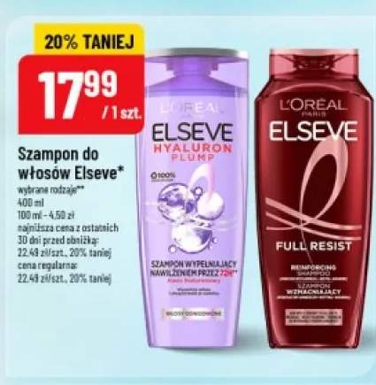 Szampon do włosów L'Oreal Elseve Hyaluron Plump +1 wariant