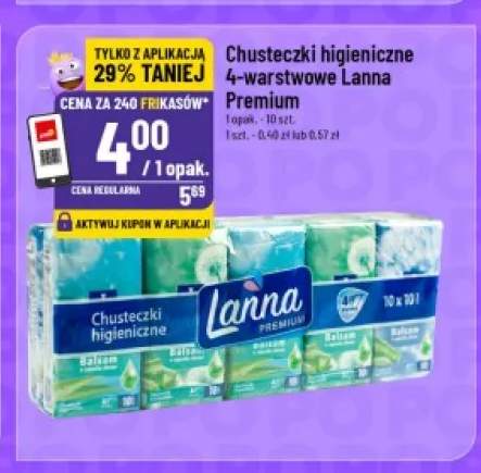 Chusteczki higieniczne 4-warstwowe Lanna Premium