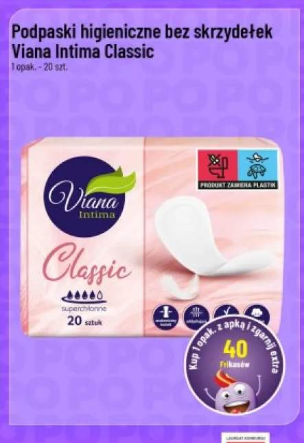 Podpaski higieniczne bez skrzydełek Viana Intima Classic