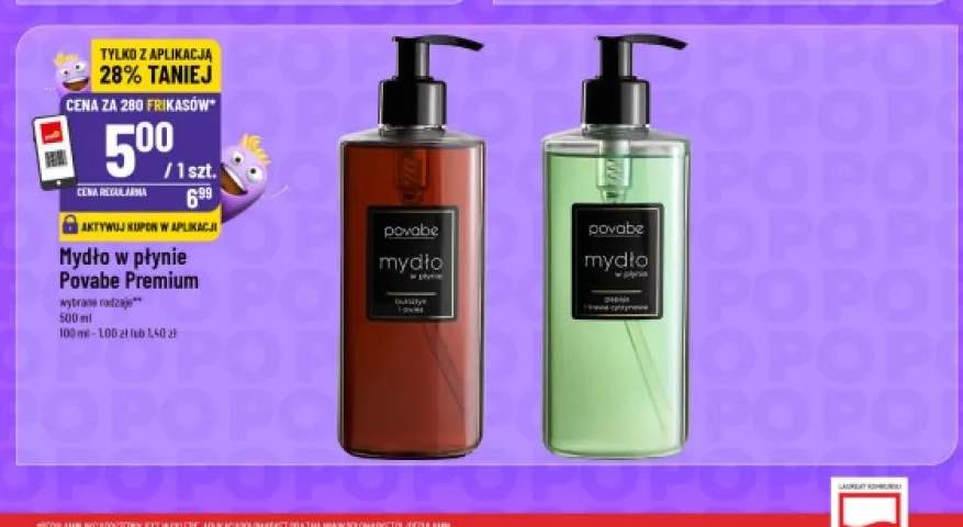 Mydło w płynie Povabe Premium Papaja i Trawa Cytrynowa +1 wariant