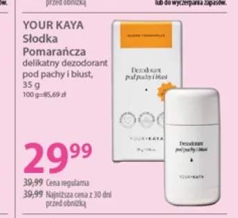 Dezodorant delikatny pod pachy i biust Your Kaya Słodka Pomarańcza