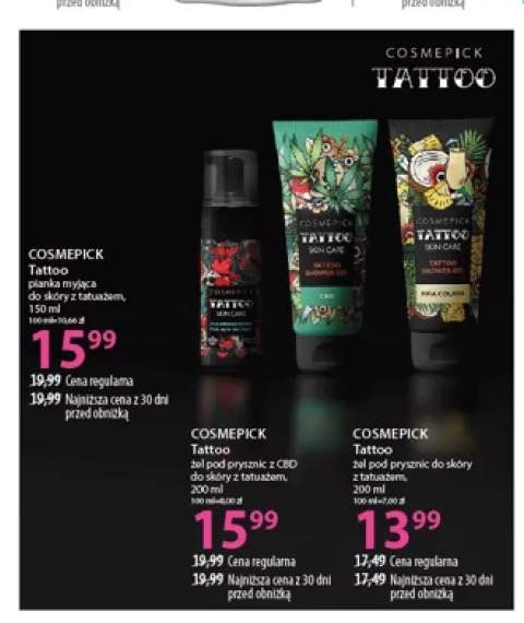 Pianka myjąca do skóry z tatuażem Cosmepick Tattoo +1 wariant