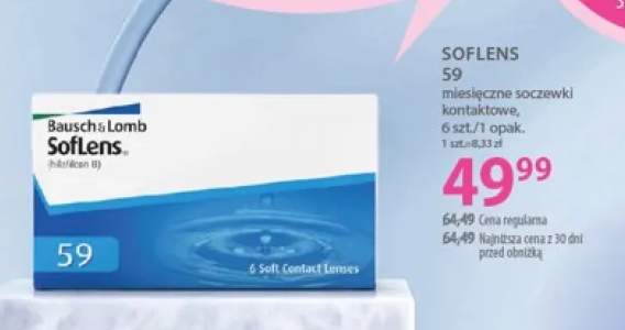 Miesięczne soczewki kontaktowe Bausch & Lomb SofLens 59